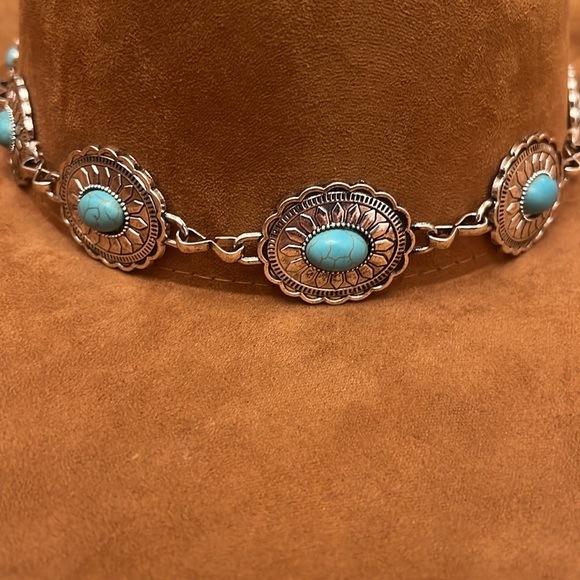 Cowboy Hat with silver/ turquoise band - Picture 5 of 13